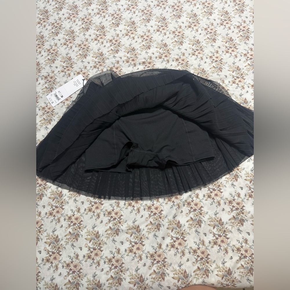 ALO Yoga Black Mesh Baseline Tennis Skirt